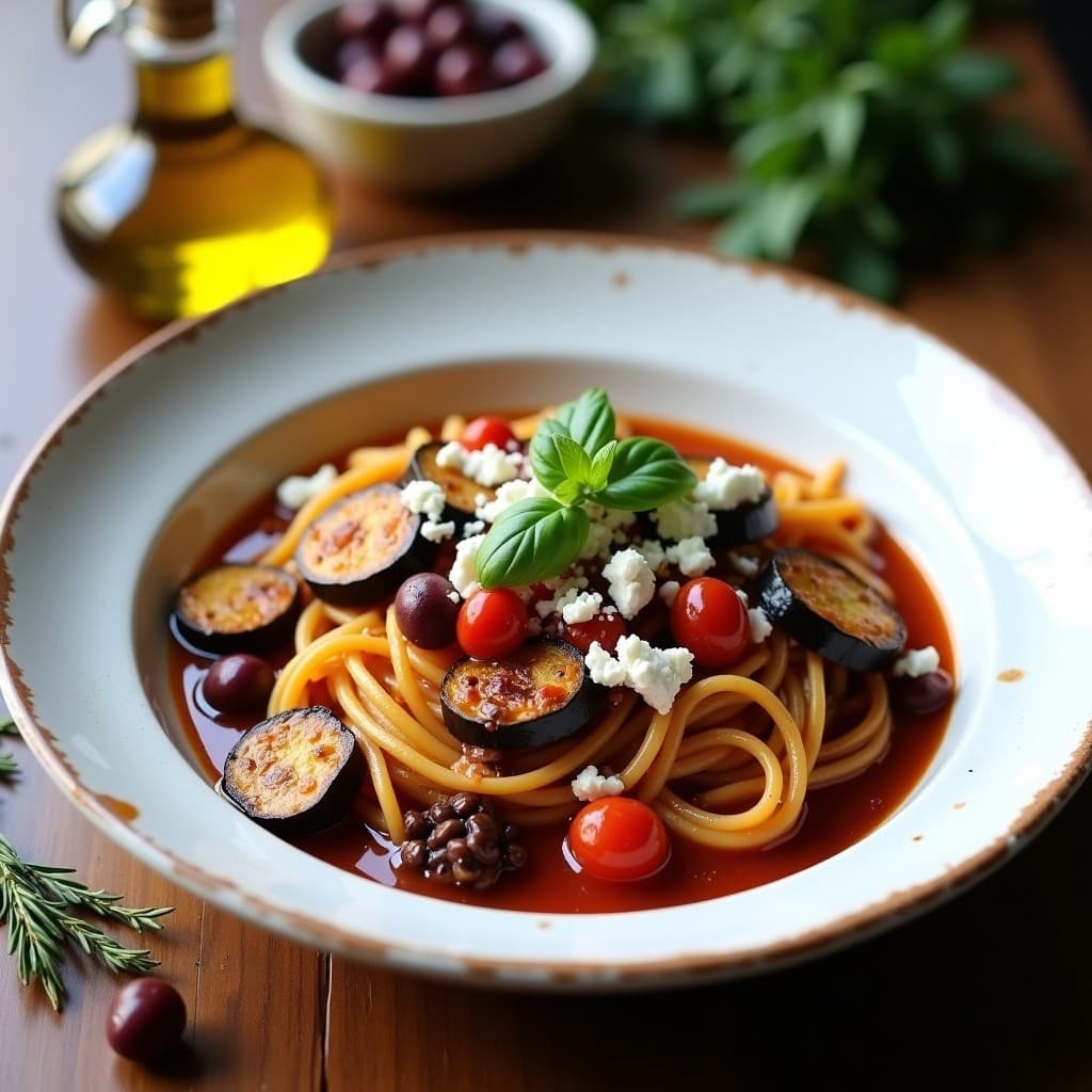 Pasta de Kalamata y Berenjena con Salsa de Tomate Seco: Receta Griega Keto