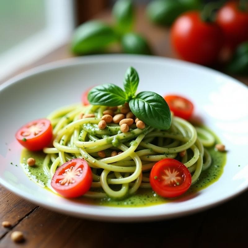 Pasta de Konjac con Pesto de Albahaca y Aceite de CBD: Receta Keto en 10 Minutos