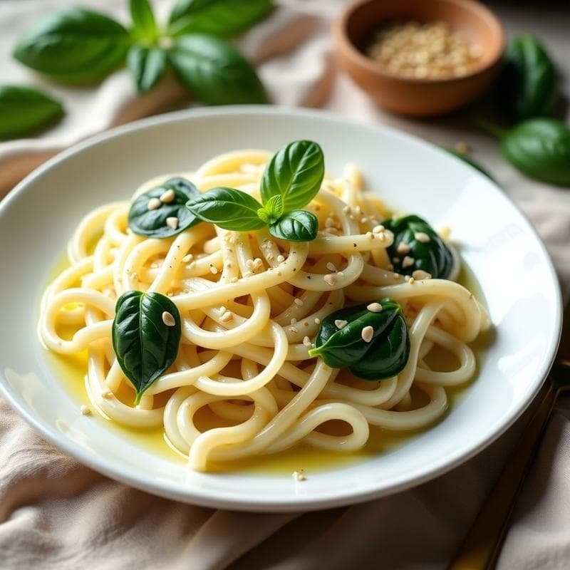 Pasta de Konjac con Salsa Alfredo Vegana y Espinacas: Receta Keto y Sin Gluten en 15 Minutos