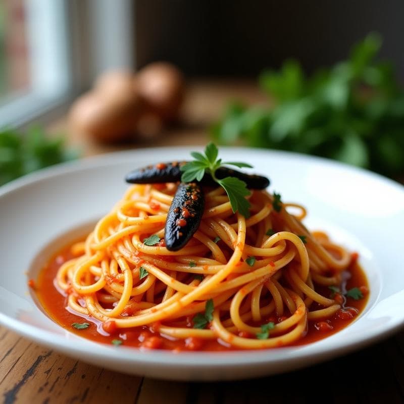 Pasta de Konjac con Salsa de Romesco y Anchoas Veganas: Receta Baja en Calorías y Sin Gluten