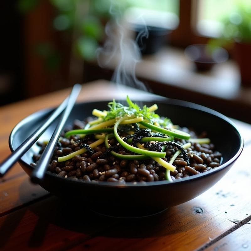 Pasta de Lentejas Negras con Calabacín y Algas Nori: Receta Japonesa Keto en Olla Express