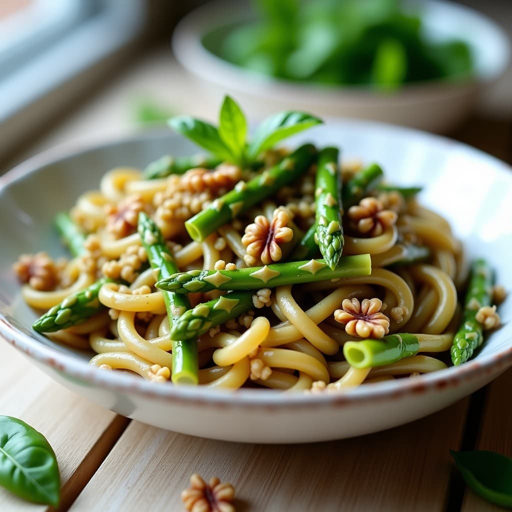 Pasta de Lentejas con Salsa de Pesto de Espárragos y Nueces: Receta Keto en Thermomix