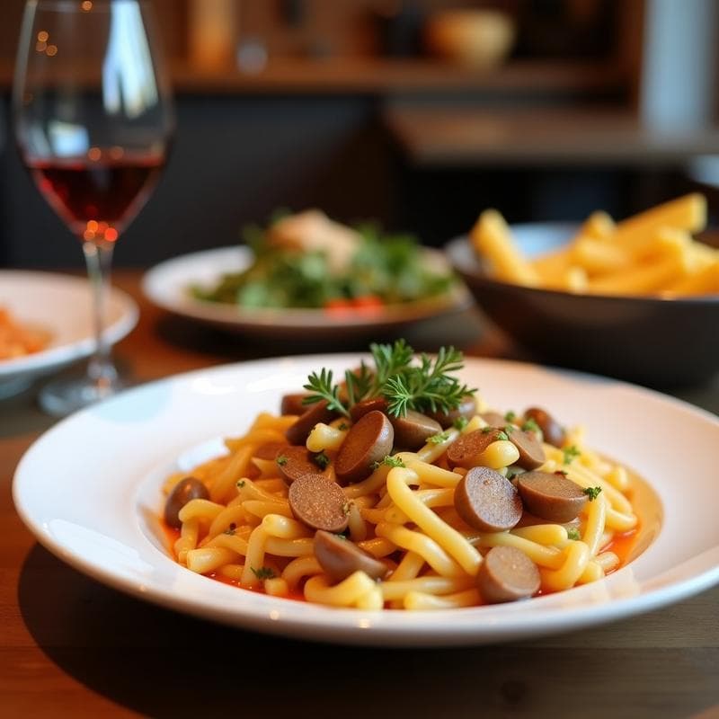 Pasta de Lentejas con Ragú de Hongos Shiitake y Vino Tinto: Receta Italiana Vegana y Alta en Hierro
