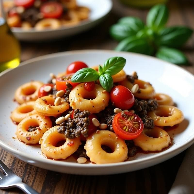 Pasta de Lentejas Rojas con Pesto de Albahaca Morada: Receta Italiana Vegana y Sin Harina