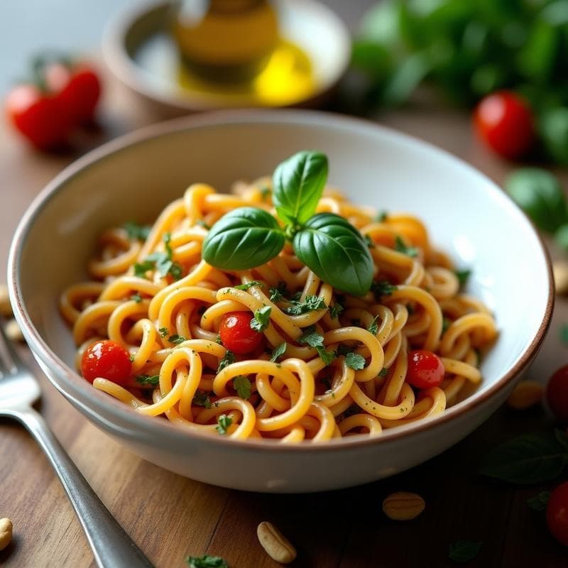 Pasta de Lentejas Rojas con Pesto de Albahaca: Receta Sin Gluten y Alta en Fibra