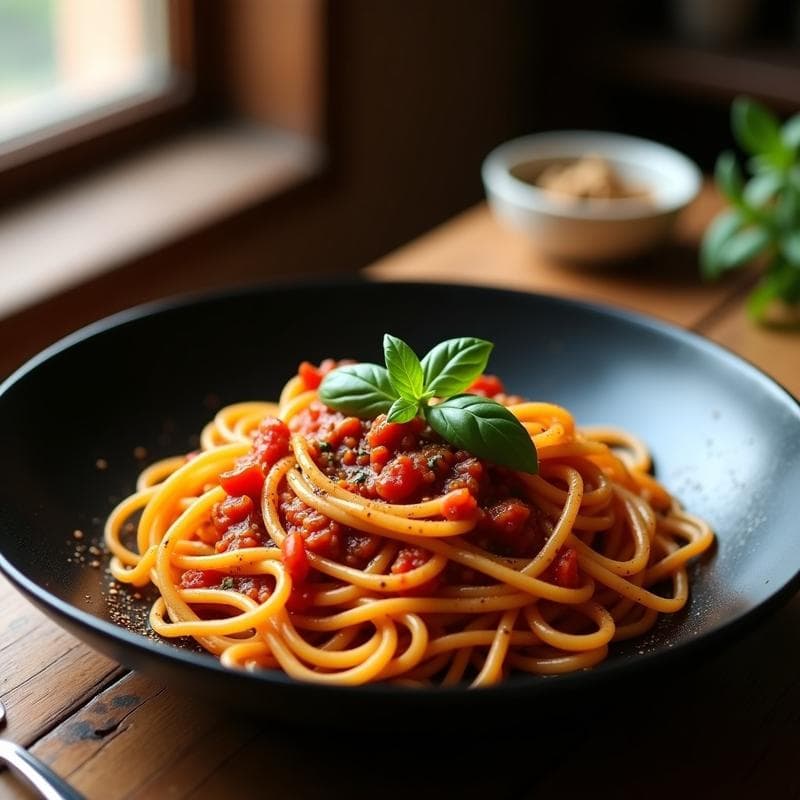 Pasta de Lentejas Rojas con Salsa de Tomate Ahumado: Receta Vegana y Alta en Hierro