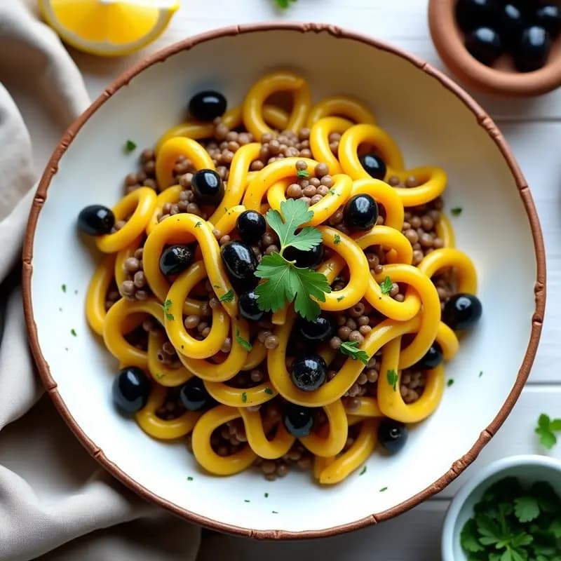 Pasta de Lentejas con Salsa de Aji Amarillo y Aceitunas: Receta Peruana Keto en Thermomix