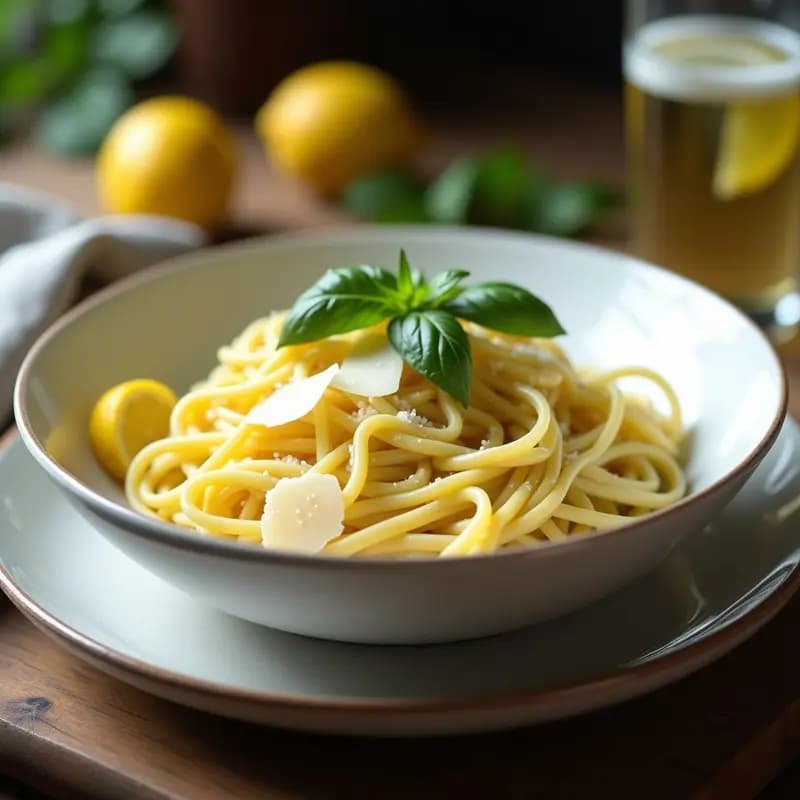 Pasta al Limone con Gin Tonic y Virutas de Parmesano: Receta Italiana Gourmet y Sorprendente