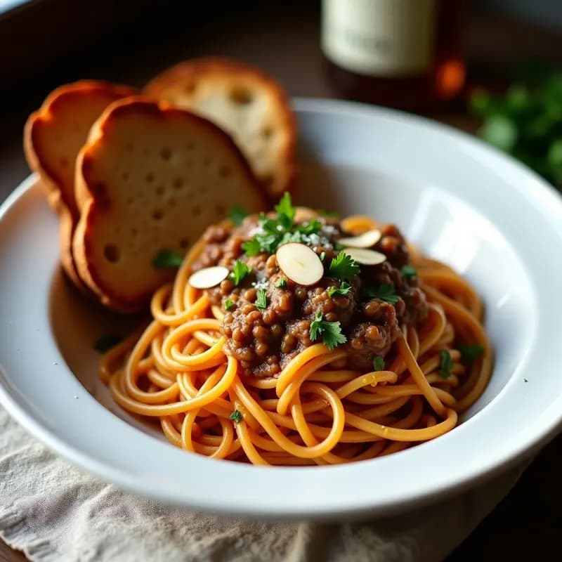 Pasta con Salsa de Anchoas y Pan Tostado: Receta Italiana de Pobreza Gourmet