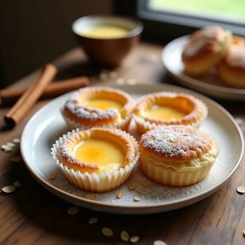 Pasteis de Nata Veganos con Leche de Avena: Postre Portugués Sin Lactosa