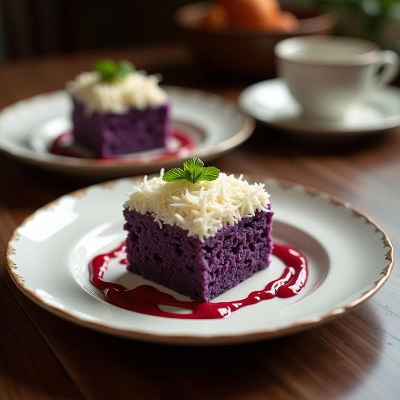 Pastel de Batata Morada y Coco Rallado: Postre Vegano Sin Azúcar y Alta en Antioxidantes