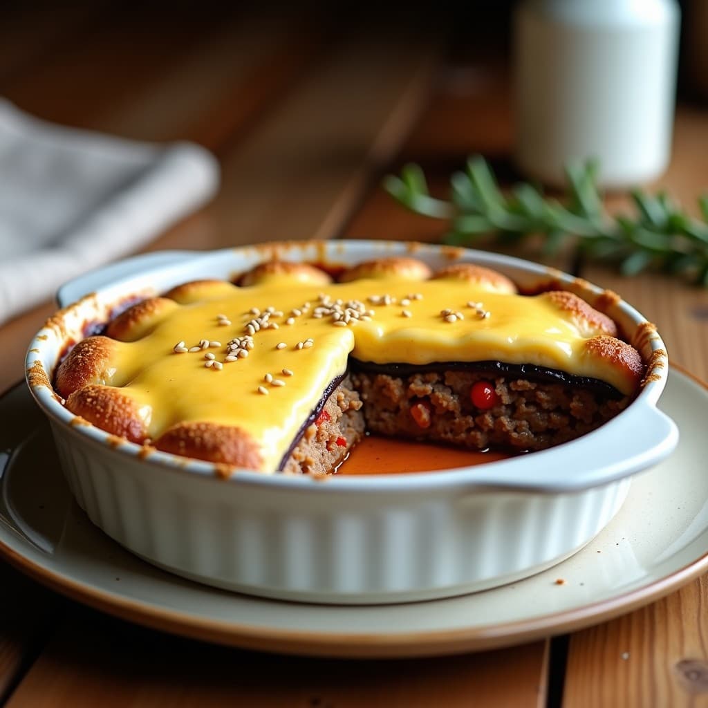 Pastel de Berenjena y Carne de Soja con Bechamel Vegana: Receta en Thermomix Sin Lactosa