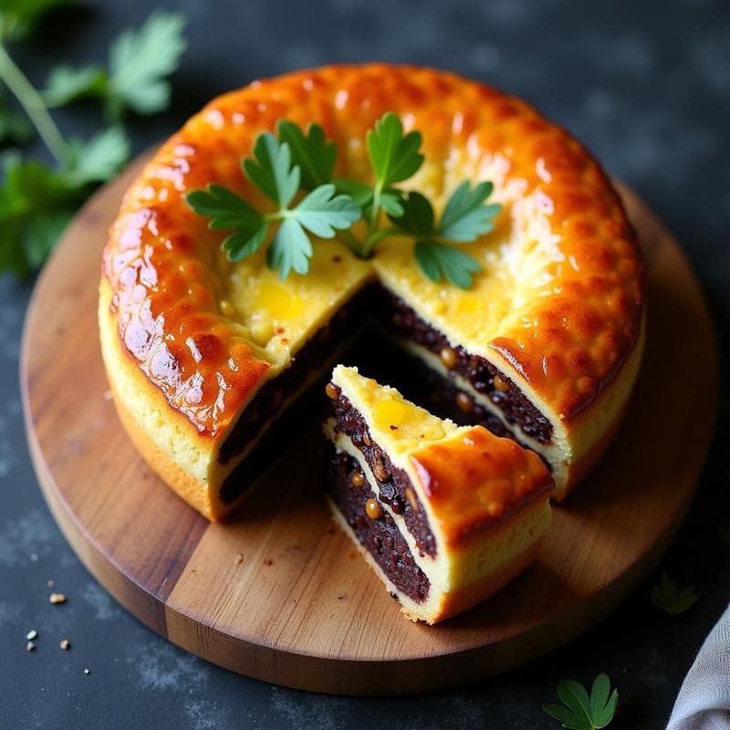Pastel de Berenjena y Lentejas Rojas con Costra de Semillas de Amapola: Receta Vegana en Thermomix
