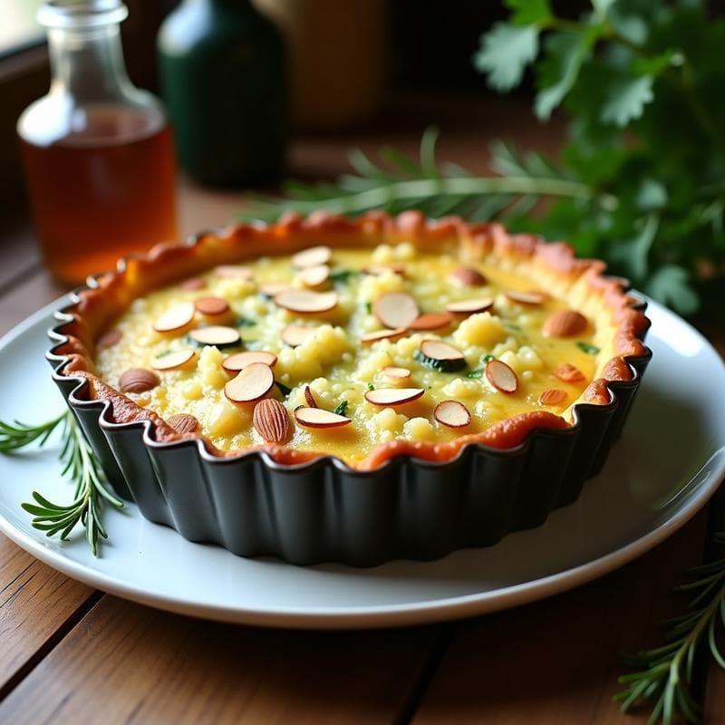 Pastel de Calabacín y Queso de Cabra con Costra de Almendras: Receta Sin Harina en Molde