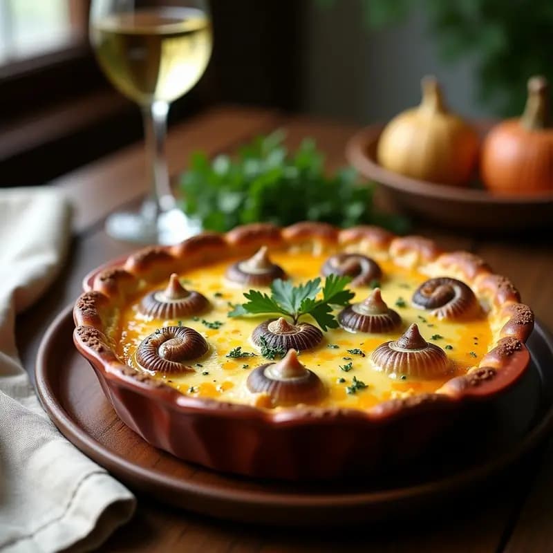 Pastel de Caracoles a la Bourguignonne: Receta Francesa Tradicional en 45 Minutos