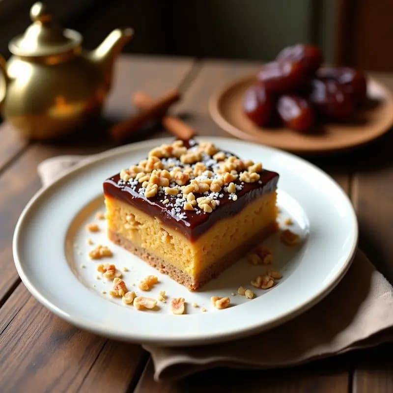 Pastel de Caramelo de Dátiles y Nueces: Postre Egipcio Sin Horno y Sin Azúcar