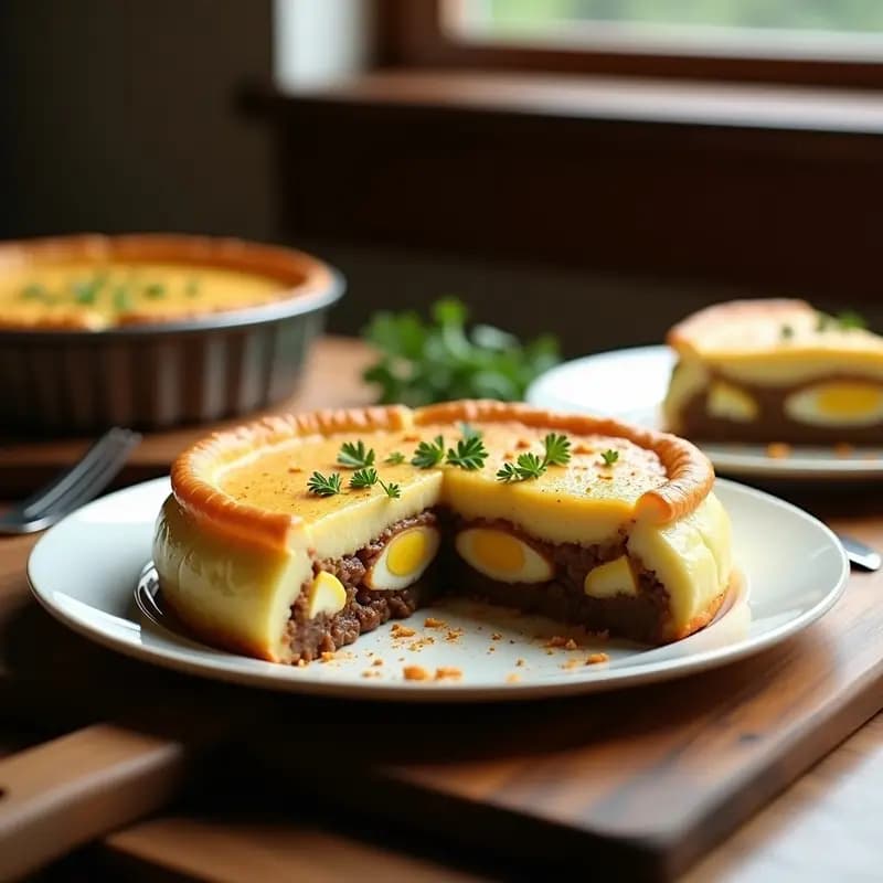 Pastel de Carne Argentina con Huevo Duro y Aceitunas: Receta familiar en molde