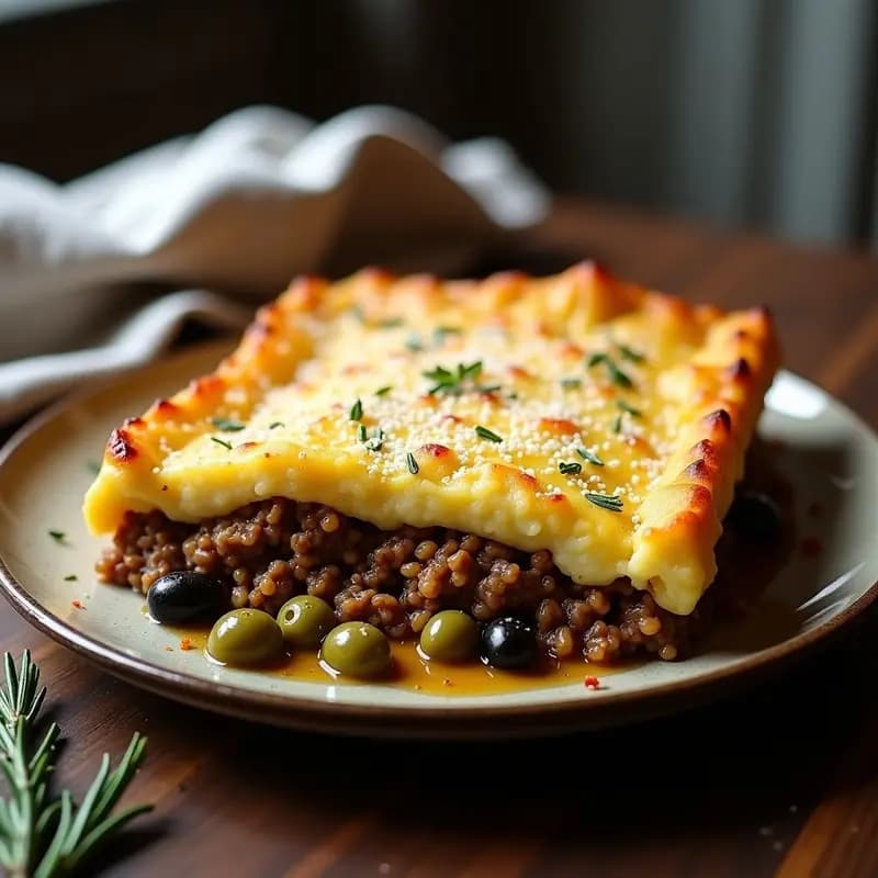 Pastel de Carne Argentina con Pure de Papa y Aceitunas: Receta Abundante