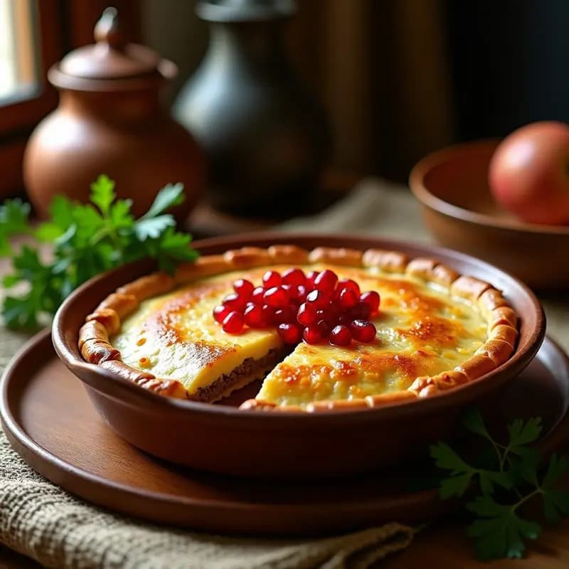 Pastel de Carne Armenio con Granadas y Nueces: Receta en Olla Lenta