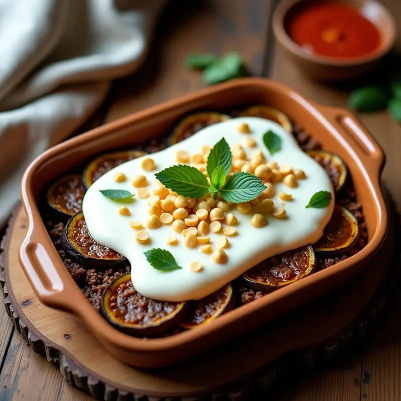 Pastel de Carne Libanes con Berenjena y Yogur: Receta de Kibbeh Nayyeh Sin Crudo