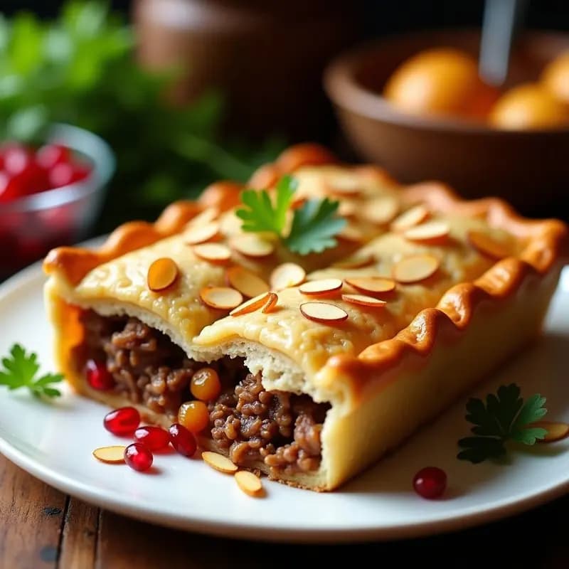 Pastel de Carne Iraní con Granada y Albaricoques: Receta Persa en Horno