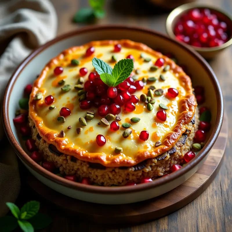 Pastel de Carne Iraní con Granadas y Pistachos: Receta Persa Gourmet y Sorprendente