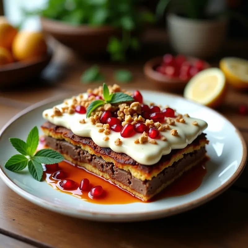 Pastel de Carne Libanes con Berenjena y Yogur: Receta de Oriente Medio Sin Horno