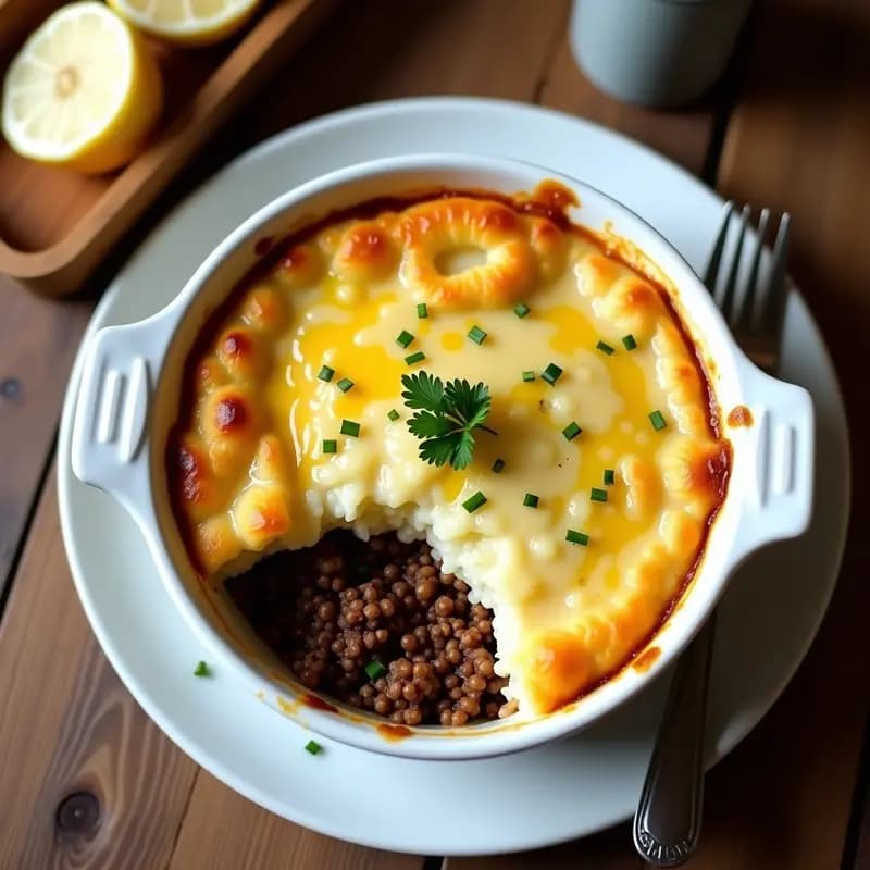 Pastel de Carne canadiense con Puré de Coliflor: Receta Comfort Food Sin Lactosa