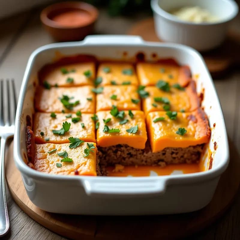 pastel de carne de res y batata con costra de queso parmesano: Receta Argentina Keto en Molde
