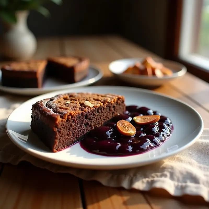 Pastel de Chocolat y Almendras con Compota de Higo Negro: Postre Sin Harina y Sin Azúcar