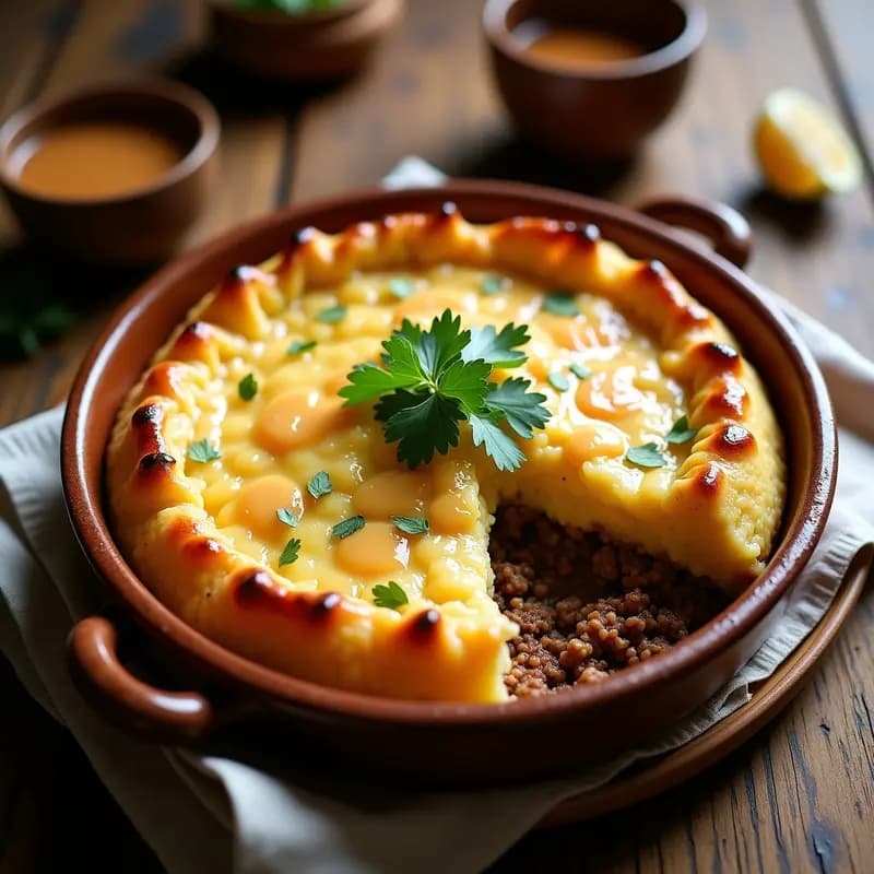Pastel de Papa con Carne Molida y Salsa de Cacahuete: Receta Argentina Fusion en 30 Minutos