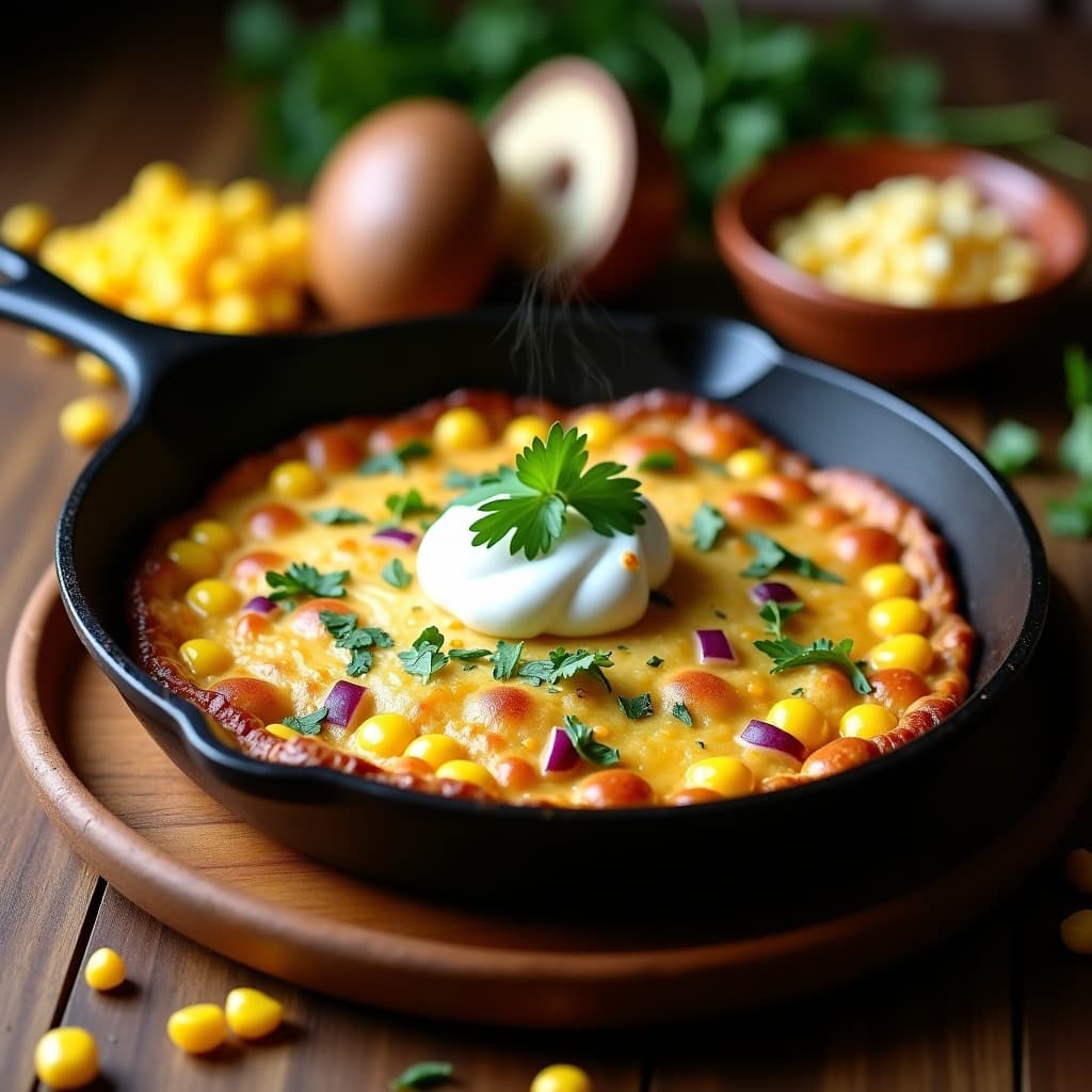 Pastel de Elote y Champiñones Portobello: Receta Vegetariana Sin Horno con Toque de Qeso Oaxaca