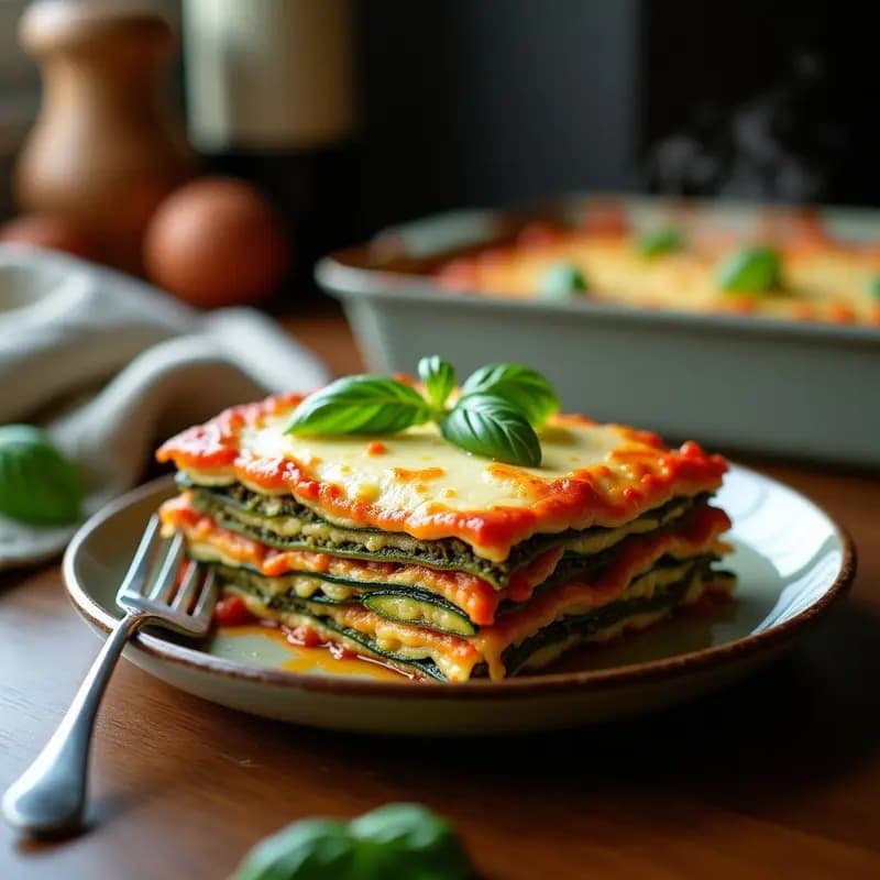 Pastel de Espaguetis con Calabacín y Queso de Anacardos: Lasaña Italiana Vegana y Sin Gluten