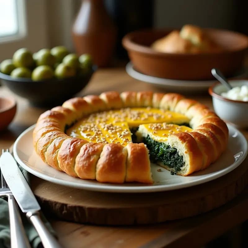 Pastel de Espinacas y Feta en Hojaldre: Receta Griega Rápida con Masa Comprada