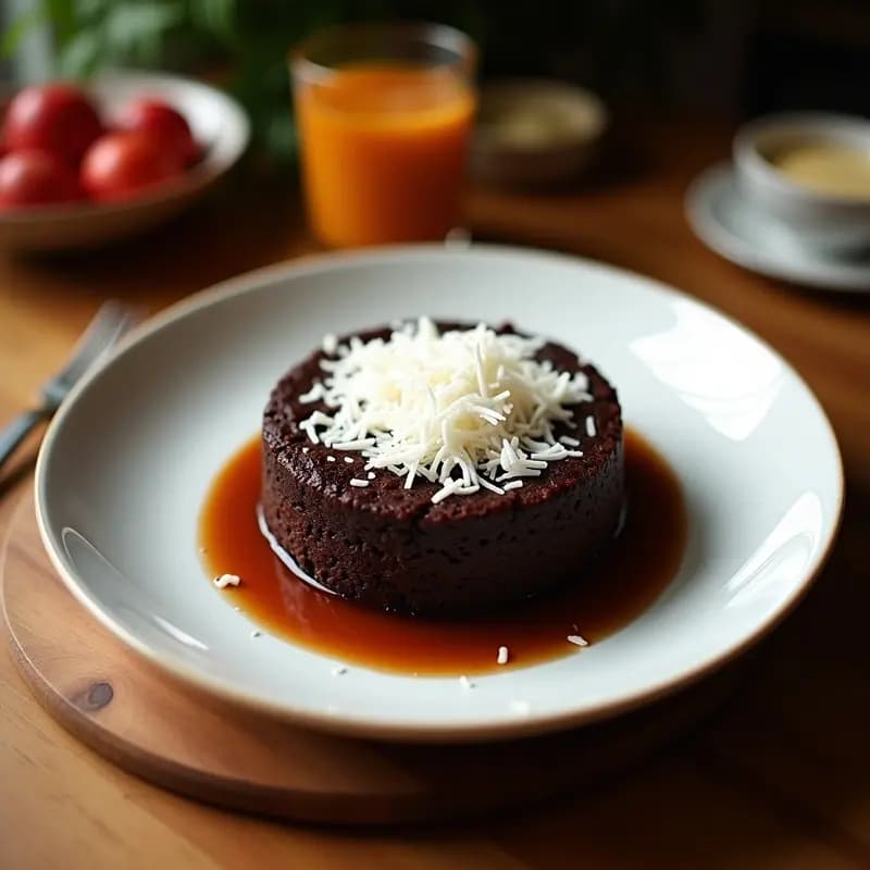 Pastel de Feijão preta con Yuca y Coco Rallado: Postre Brasileño Vegano Sin Horno