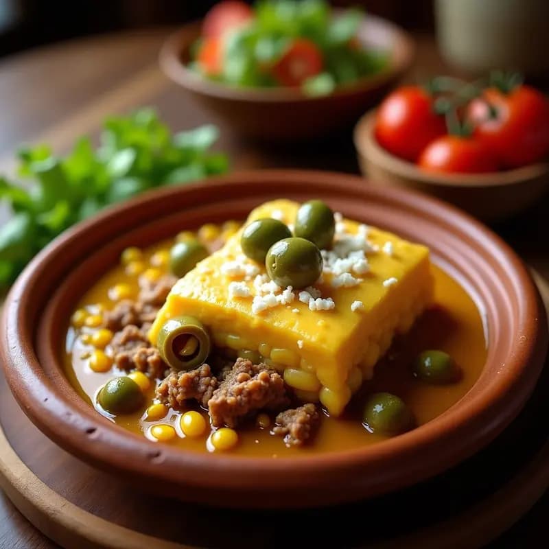 Pastel de Maíz con carne y Aceitunas: Receta Boliviana Tradicional en Olla
