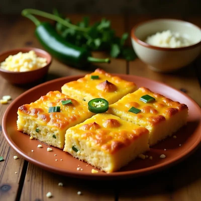Pastel de Maíz y Queso con Jalapeños: Receta Salvadoreña Picante al Horno