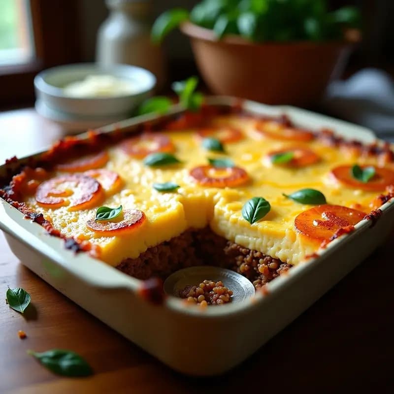 Pastel de Papa Argentino con Carne y Queso Fontina: Receta de Abuela en Capas