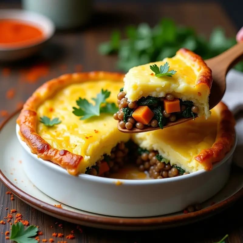 Pastel de Papa Argentino con Relleno de Lentejas y Verduras: Versión Vegana y Sin TACC