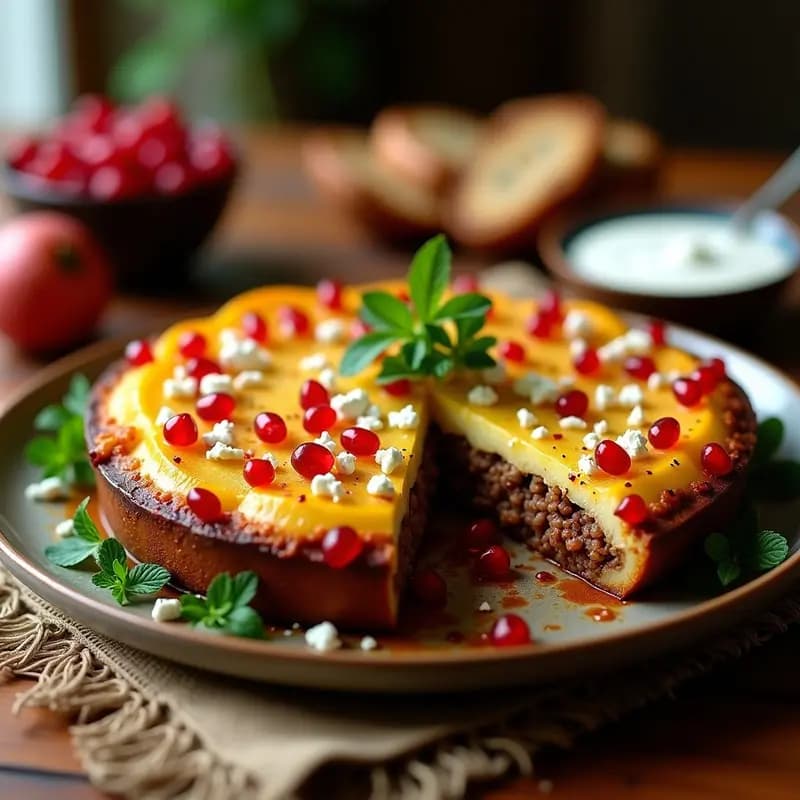 Pastel de Papa Azerí con Carne de Cordero y Granadas: Receta Tradicional con Toque Frutal