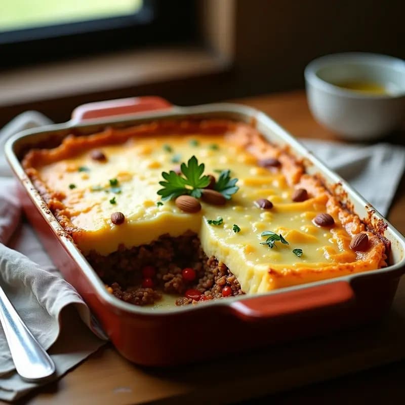 Pastel de Papa y Carne Molida de Almendras: Receta Brasileña Vegana y Sin Lactosa