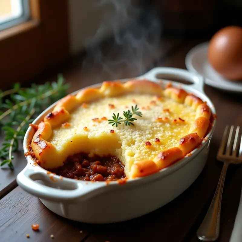 Pastel de Papa y Carne Picada con Salsa Boloñesa: Receta Británica en Horno