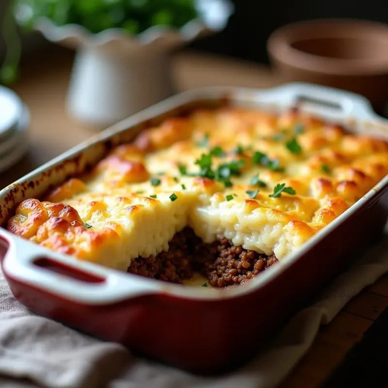 Pastel de Papa y Carne Molida: Receta Chilena Keto con Pure de Coliflor y Queso