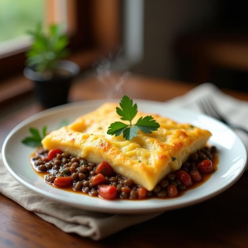 Pastel de Papa y Carne Molida de Lentejas: Receta Argentina Vegana y Reconfortante