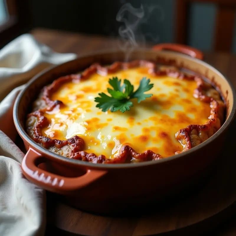 Pastel de Papa_lstino con Carne Picada y Queso Provolone: Receta Argentina Reconfortante