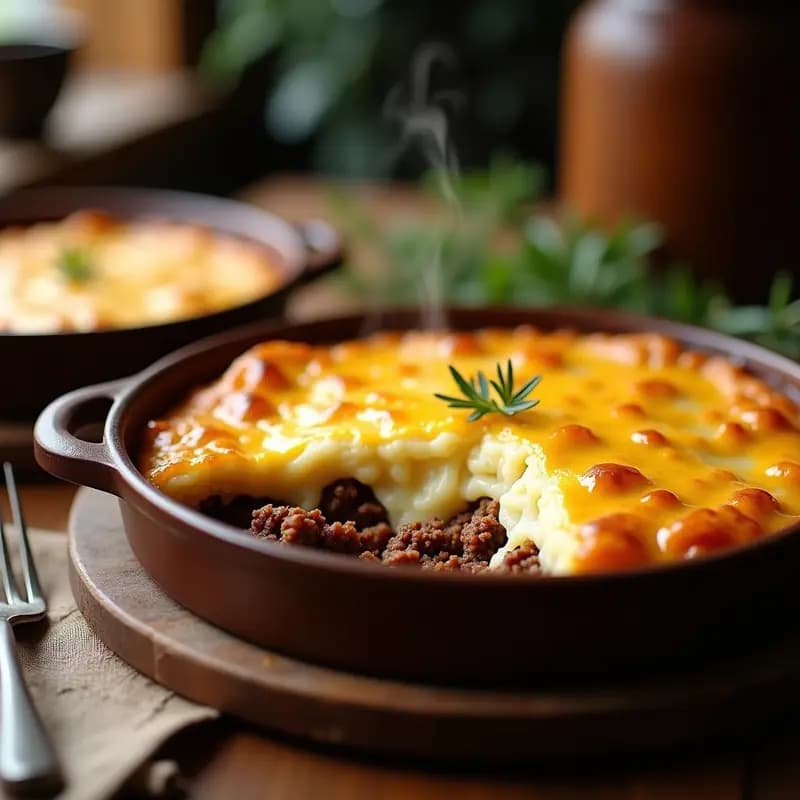Pastel de Papa y Carne con Salsa de Queso: Receta Británica de Comfort Food