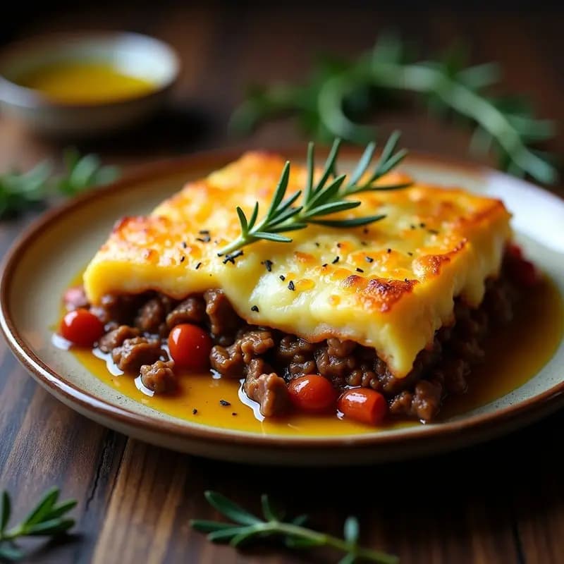 Pastel de Papa y Carne de Soja con Queso Fontina: Receta Italiana Vegana