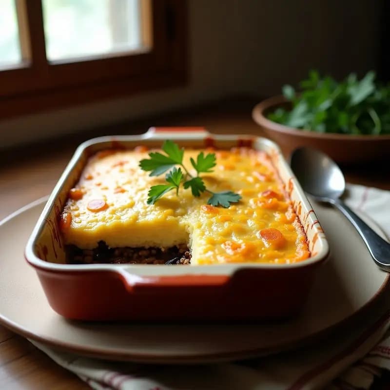 Pastel de Papa Chileno con Pino Vegano: Receta Reconfortante con Soja Texturizada y Aceitunas