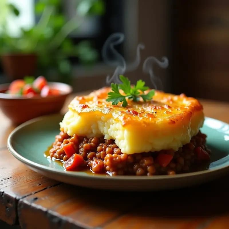 Pastel de Papa y Chorizo Vegano: Receta Argentina en Airfryer con Salsa Criolla