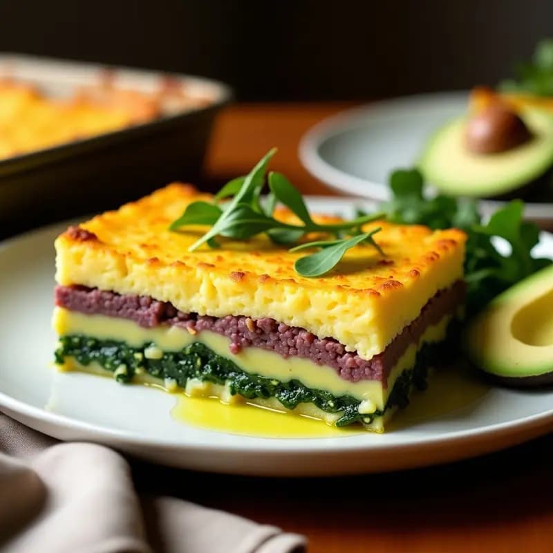 Pastel de Papa Argentina con Relleno de Espinaca y Queso de Anacardos: Receta Vegana y Sin Gluten